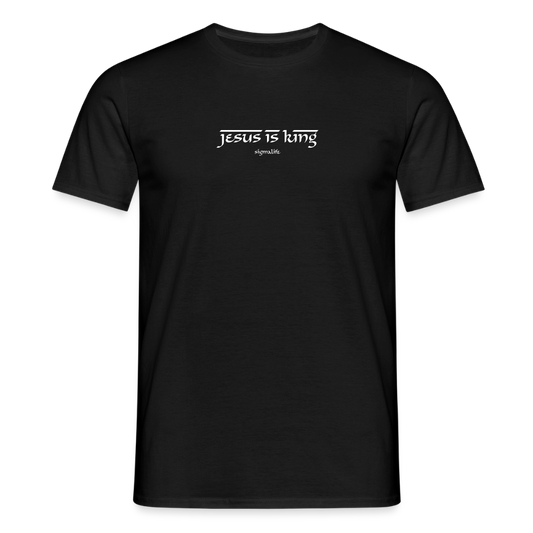 JESUS IS KING Man's T-shirt (John 14:16 Edition). - black